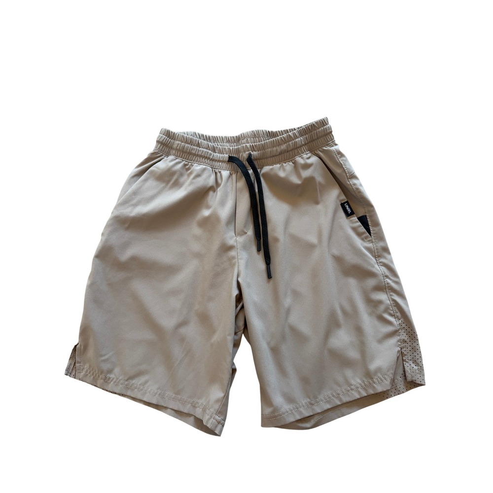 UNRL Mens Performance Shorts Tan Khaki Athletic Gym Training Size Small